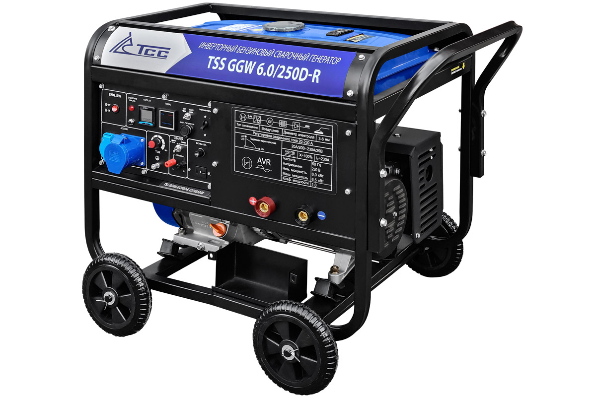 Инверторный бензиновый сварочный генератор TSS GGW 6.0/250D-R
